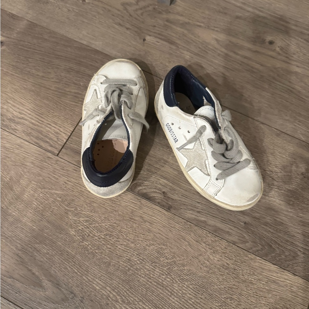 Golden Goose Kids White and Gray Sneakers